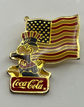 USA Flag Pin~Mascot Sam the Eagle ~1984 Olympics~Los Angeles~Sponsor Coca-Cola