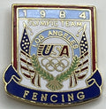 1984 Los Angeles Olympic Team Pin ~ Fencing ~ Designs by Margarita
