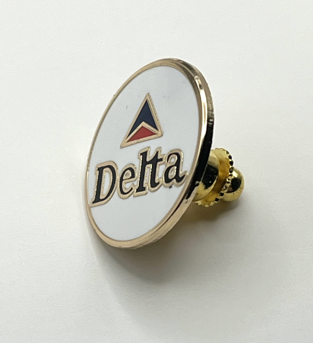 Delta Air Lines classic “widget” logo lapel pin — modern cloisonné reproduction