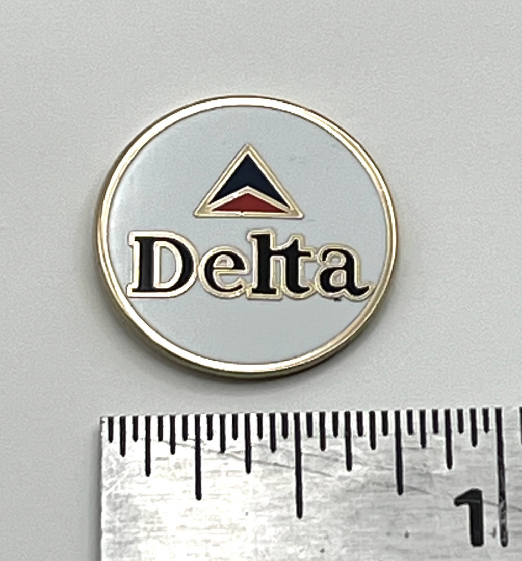 Delta Air Lines classic “widget” logo lapel pin — modern cloisonné reproduction