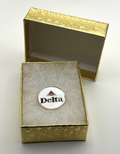 Delta Air Lines classic “widget” logo lapel pin — modern cloisonné reproduction