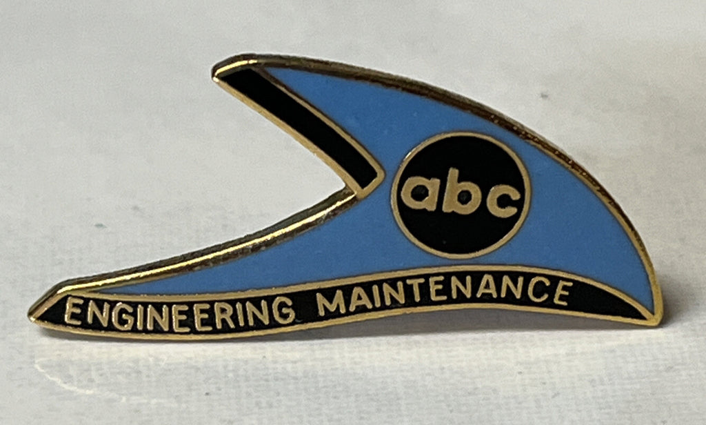 Los Angeles 1984 Olympic Media Pin ~ abc TV ~ Engineering Maintenance ~ Blue Wave