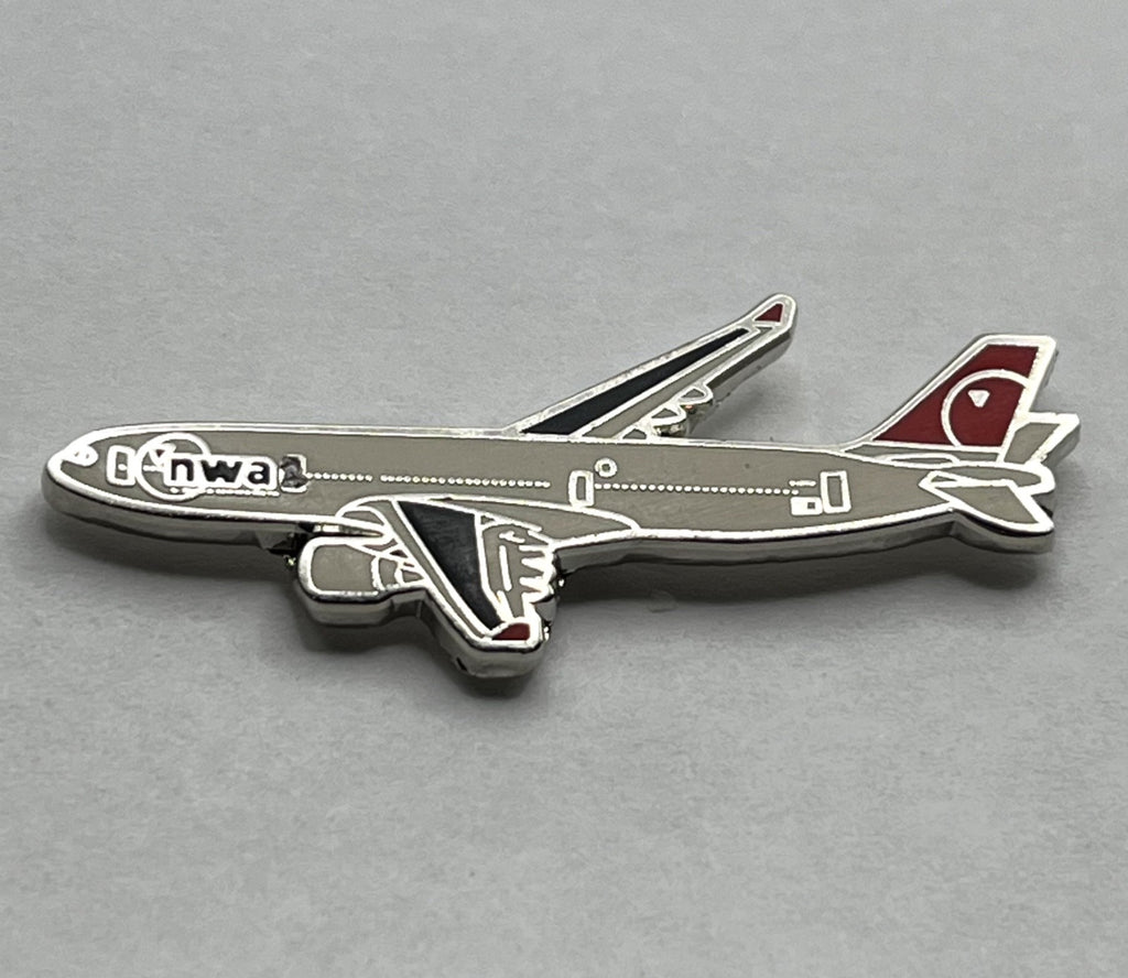 Northwest Airlines Airbus A330 Airplane Lapel Pin - Modern Repro Gift