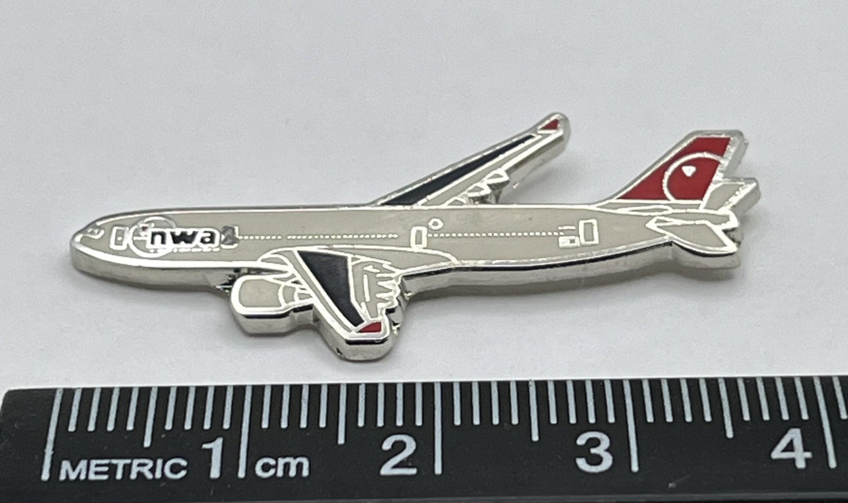 Northwest Airlines Airbus A330 Airplane Lapel Pin - Modern Repro Gift