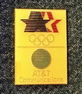 AT&T Olympic Sponsor Pin~Communications~1984 Los Angeles with Stars in Motion