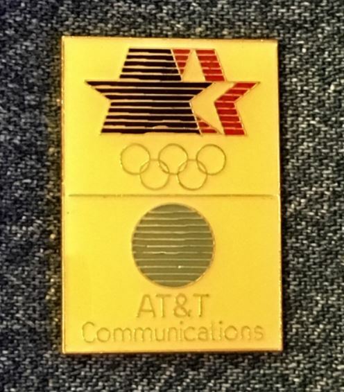 AT&T Olympic Sponsor Pin~Communications~1984 Los Angeles with Stars in Motion
