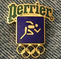 Los Angeles 1984 Olympic Brooch Pin ~ Sponsor ~ Perrier ~ Gold Tone