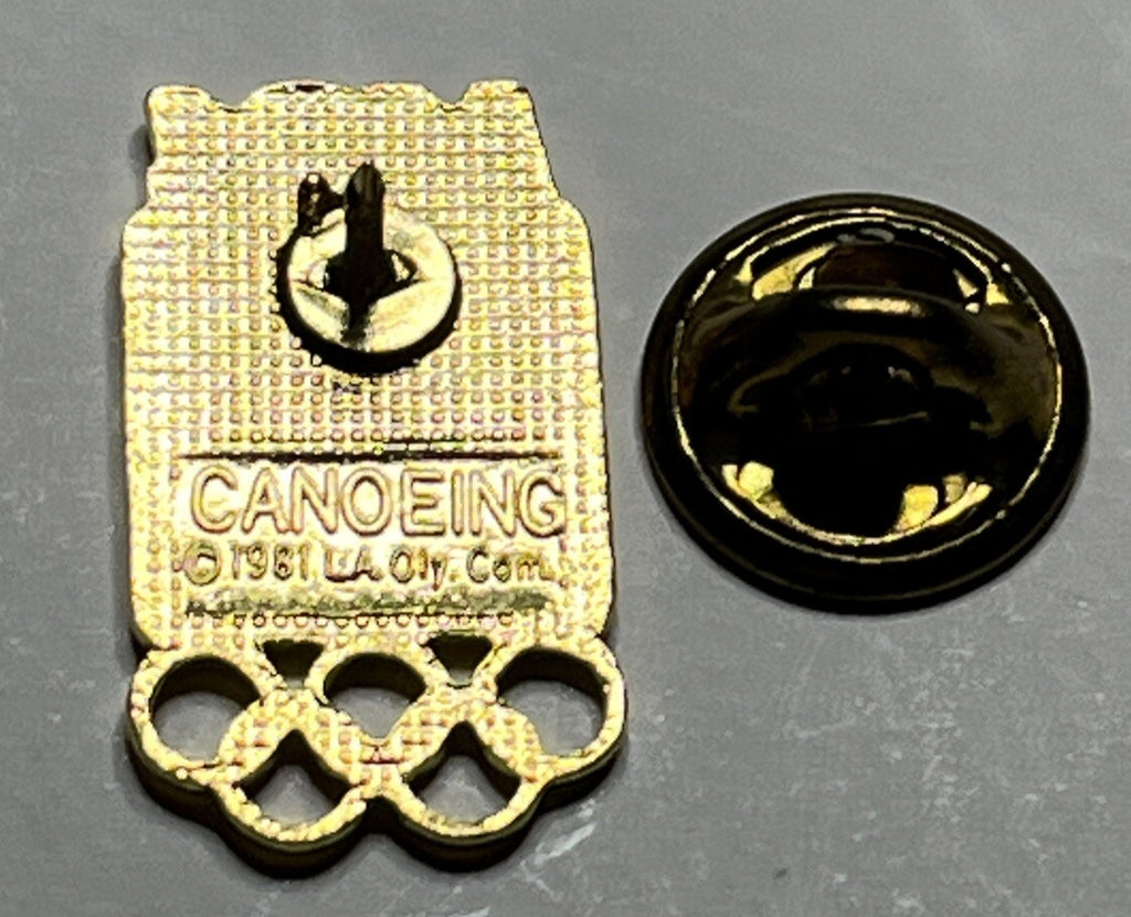 Kayak ~ Canoe Olympic Pin ~ Red ~ Pictogram ~ 1984 Los Angeles ~ LA