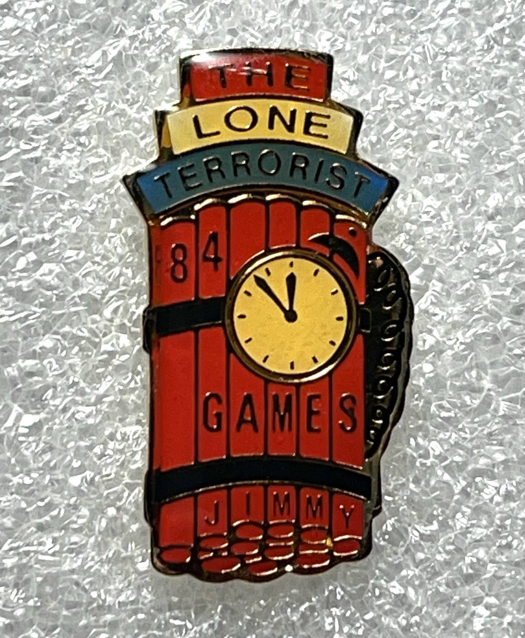 1984 Olympic Pin ~ The Lone Terrorist ~ 84 Games ~ Jimmy