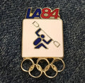 Canoeing ~ Kayak Olympic Pictogram Brooch Pin ~ 1984 Los Angeles Summer Games ~ LA