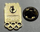 Kayak ~ Canoe Olympic Pin ~ White ~ Pictogram ~ 1984 Los Angeles ~ LA