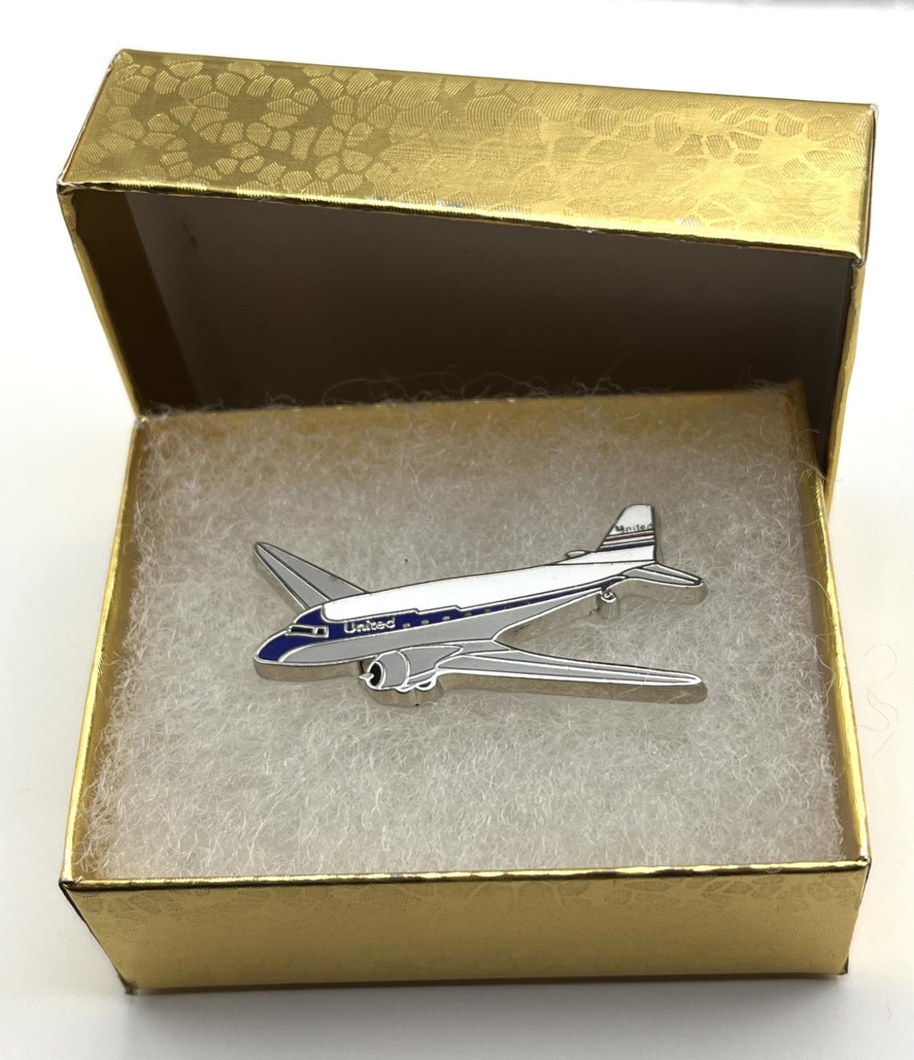 United Air Lines Douglas DC-3 Airplane Lapel Pin ~ Repro Gift