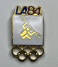 Kayak ~ Canoe Olympic Pin ~ White ~ Pictogram ~ 1984 Los Angeles ~ LA