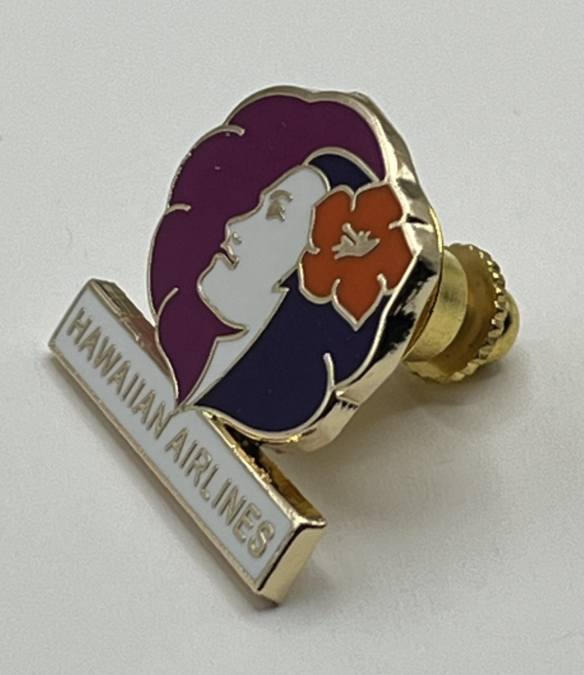 Hawaiian Airlines Pualani logo lapel pin — modern cloisonné reproduction