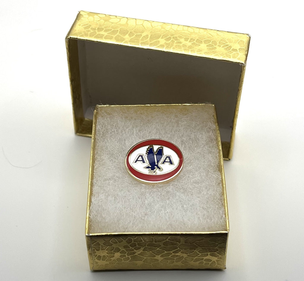 American Airlines classic round eagle lapel pin — modern cloisonné reproduction