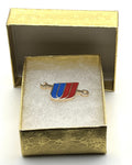 United Airlines tulip-and-wrench maintenance lapel pin — modern cloisonné reproduction