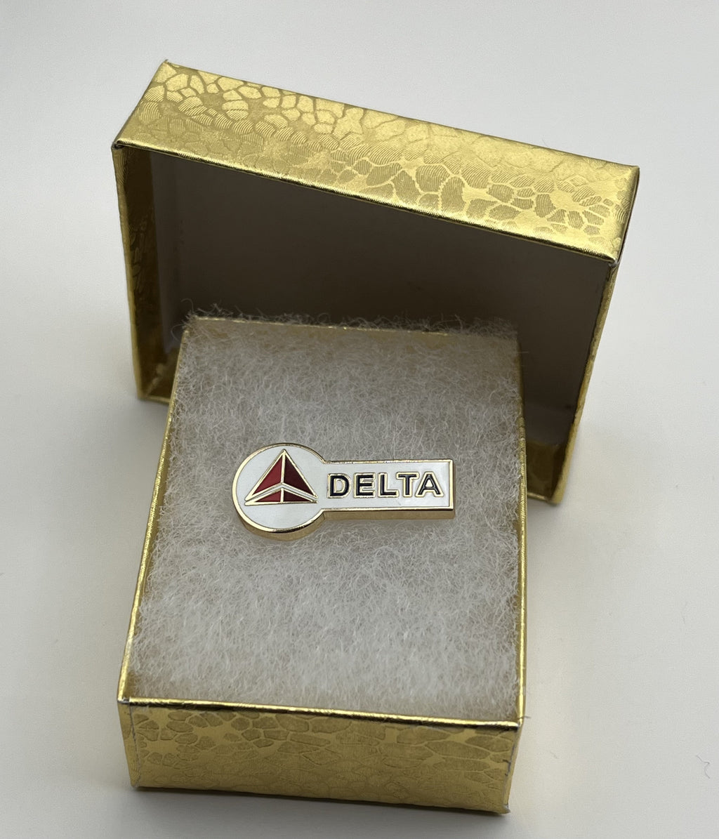 Delta Air Lines widget key-style lapel pin — modern cloisonné reproduction.