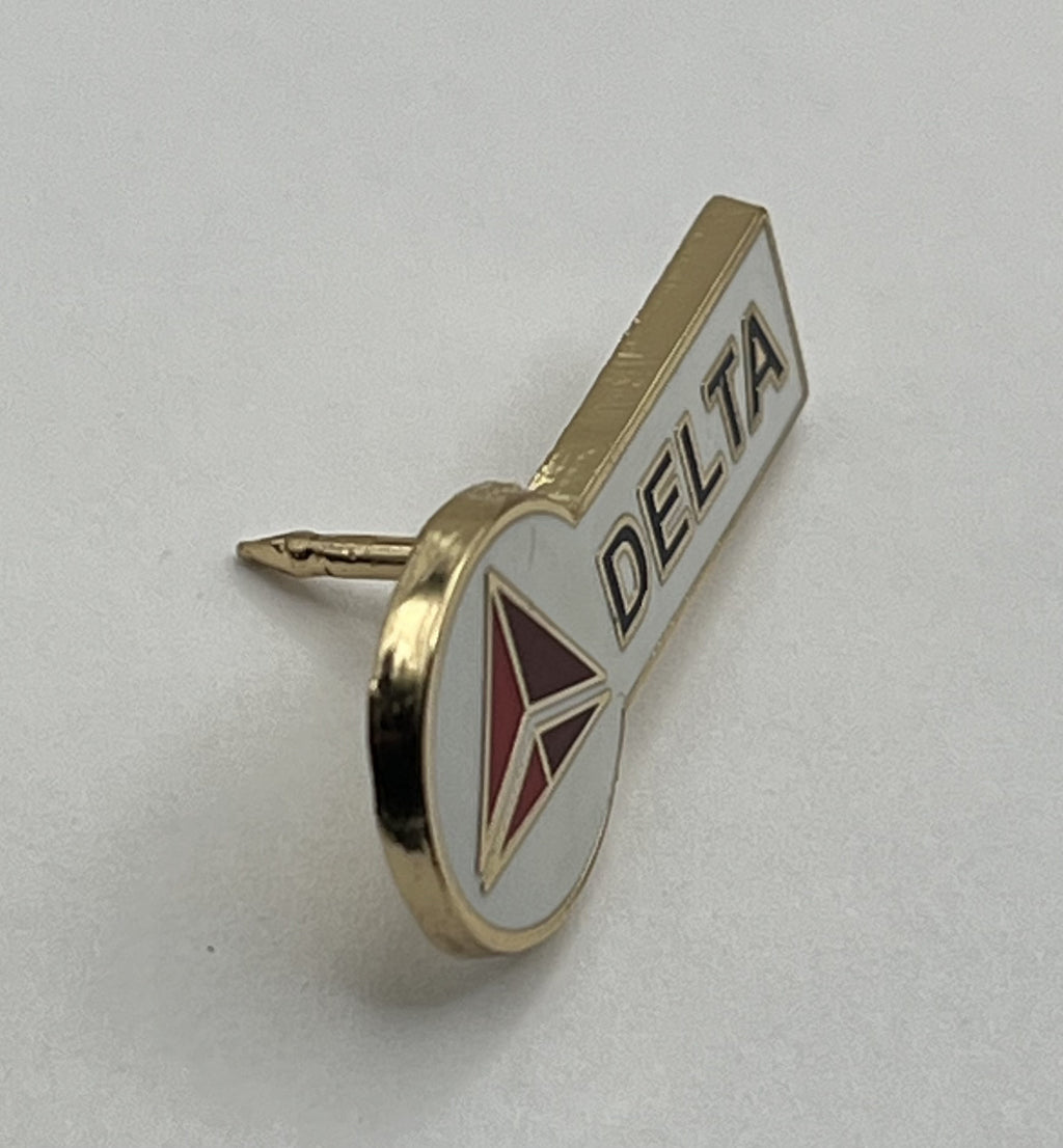 Delta Air Lines widget key-style lapel pin — modern cloisonné reproduction.