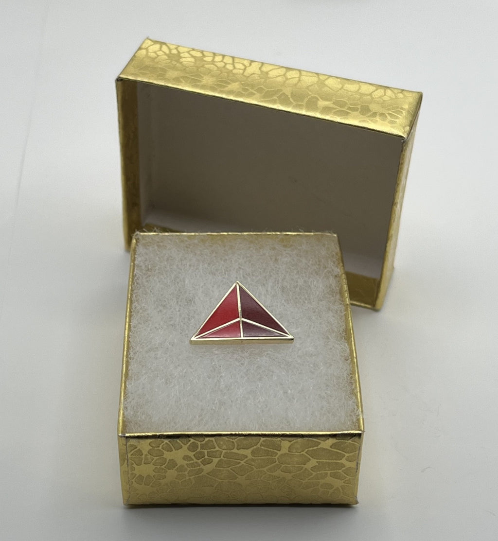 Delta Air Lines Red Widget Triangle Lapel Pin – Cloisonné Reproduction w/ Box