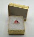 Delta Air Lines Red Widget Triangle Lapel Pin – Cloisonné Reproduction w/ Box