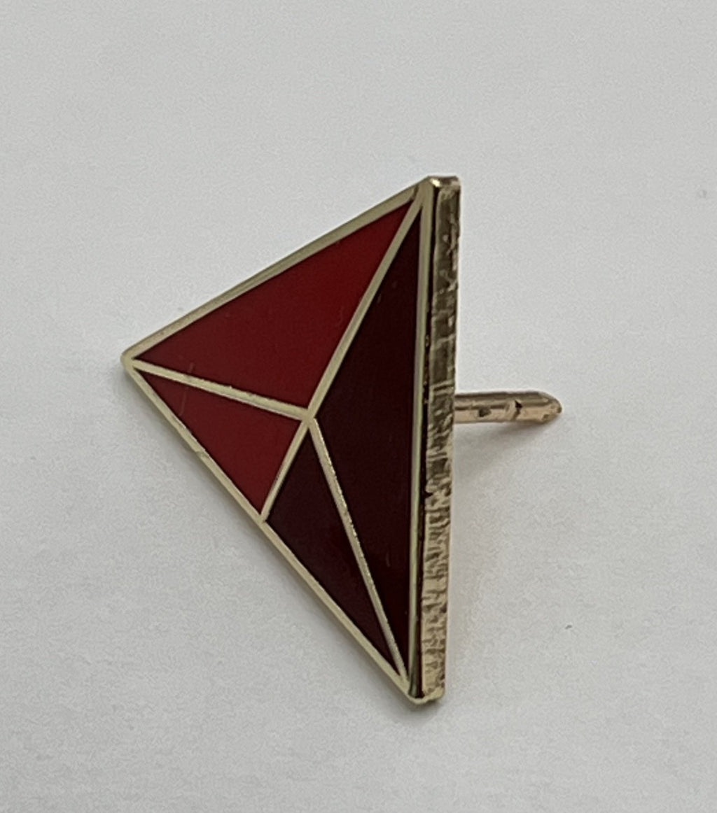 Delta Air Lines Red Widget Triangle Lapel Pin – Cloisonné Reproduction w/ Box