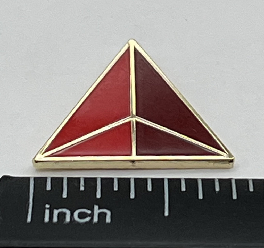 Delta Air Lines Red Widget Triangle Lapel Pin – Cloisonné Reproduction w/ Box