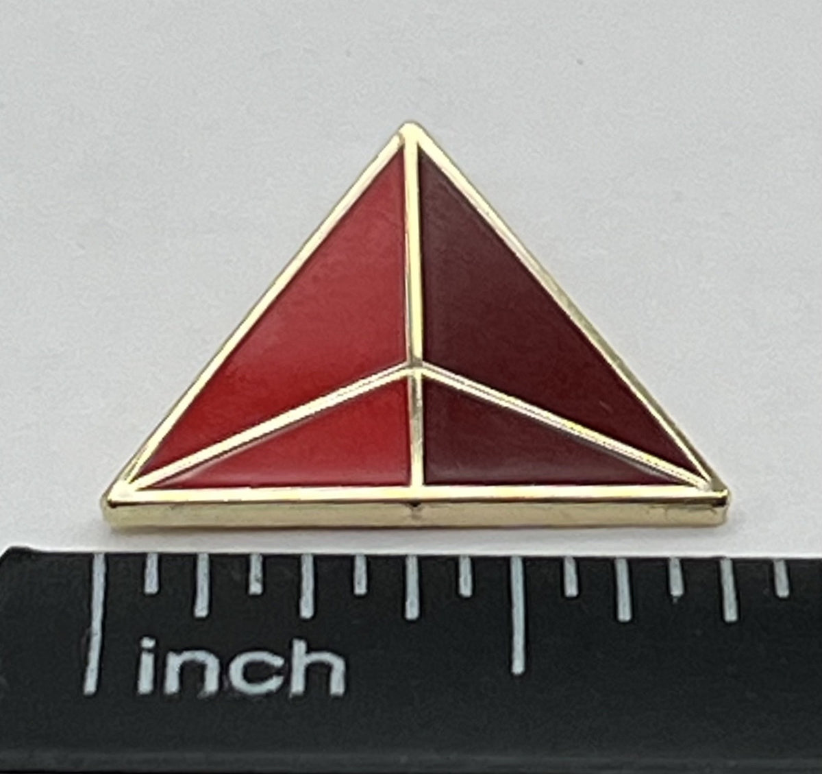 Delta Air Lines Red Widget Triangle Lapel Pin – Cloisonné Reproduction w/ Box