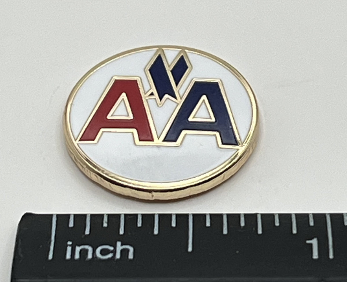 American Airlines Vignelli AA Round Logo Lapel Pin – Cloisonné Reproduction w/ Box