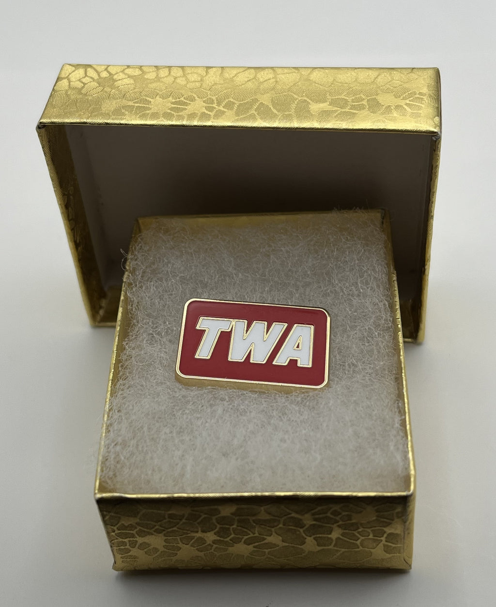TWA Trans World Airlines Red Logo Lapel Pin Cloisonné Repro Gift