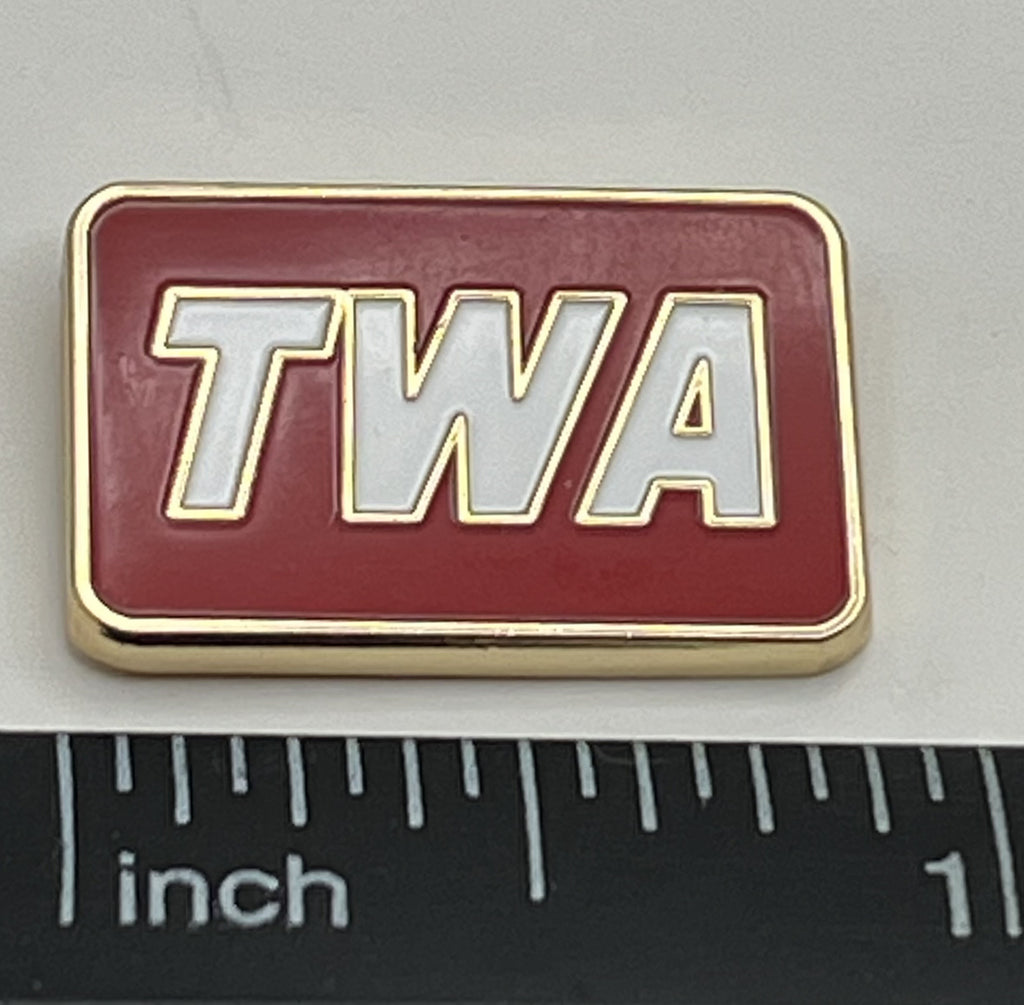 TWA Trans World Airlines Red Logo Lapel Pin Cloisonné Repro Gift
