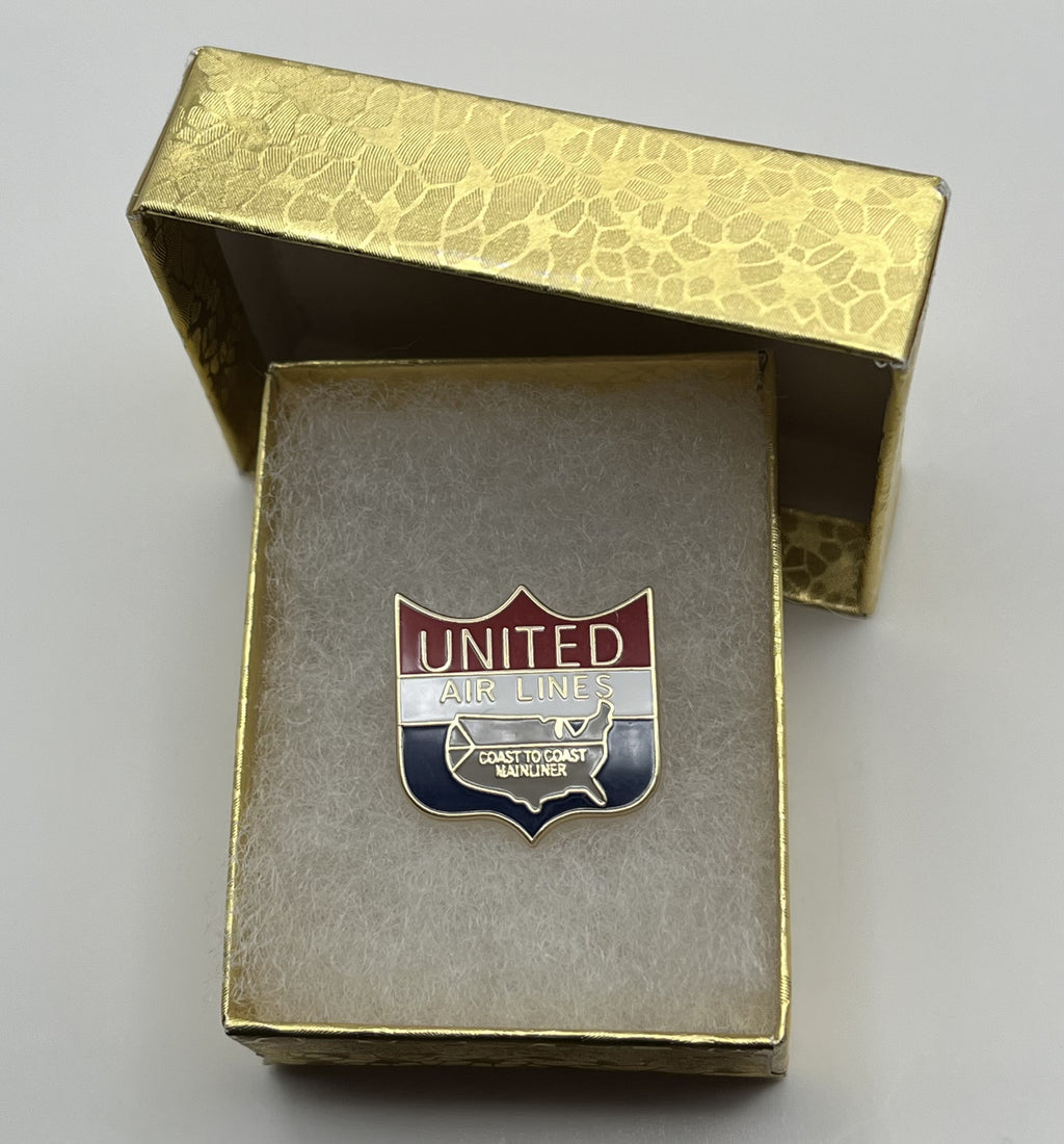 United Air Lines Mainliner Coast to Coast Shield Lapel Pin Repro Gift