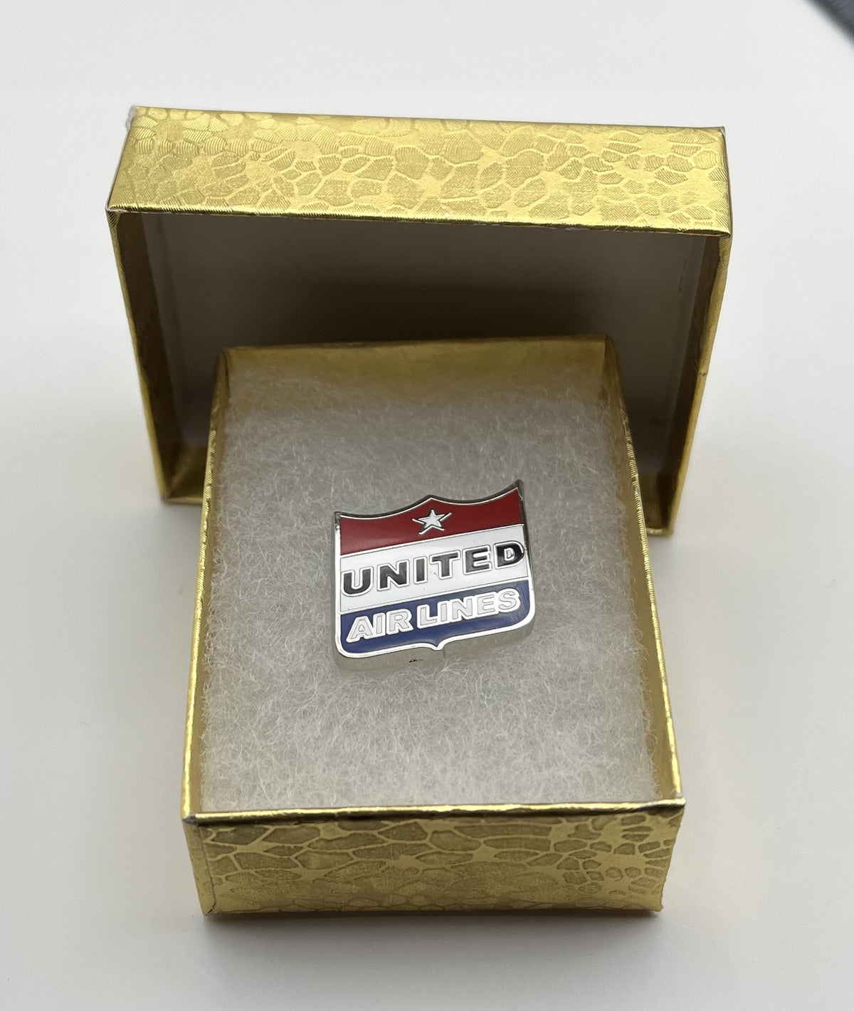 United Air Lines Shield Logo Lapel Pin Cloisonné Repro Gift