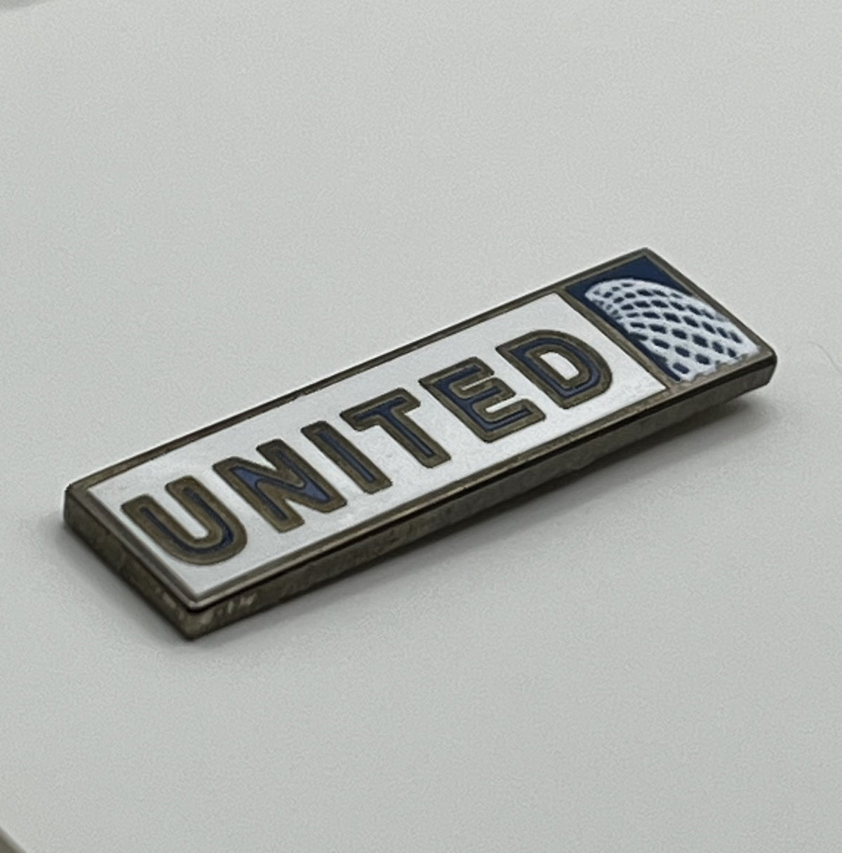 United Airlines Name Bar Globe Lapel Pin Cloisonné Repro Gift
