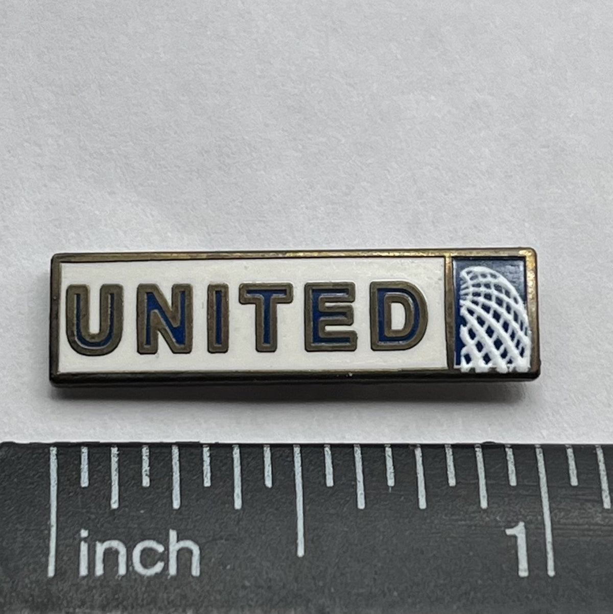United Airlines Name Bar Globe Lapel Pin Cloisonné Repro Gift