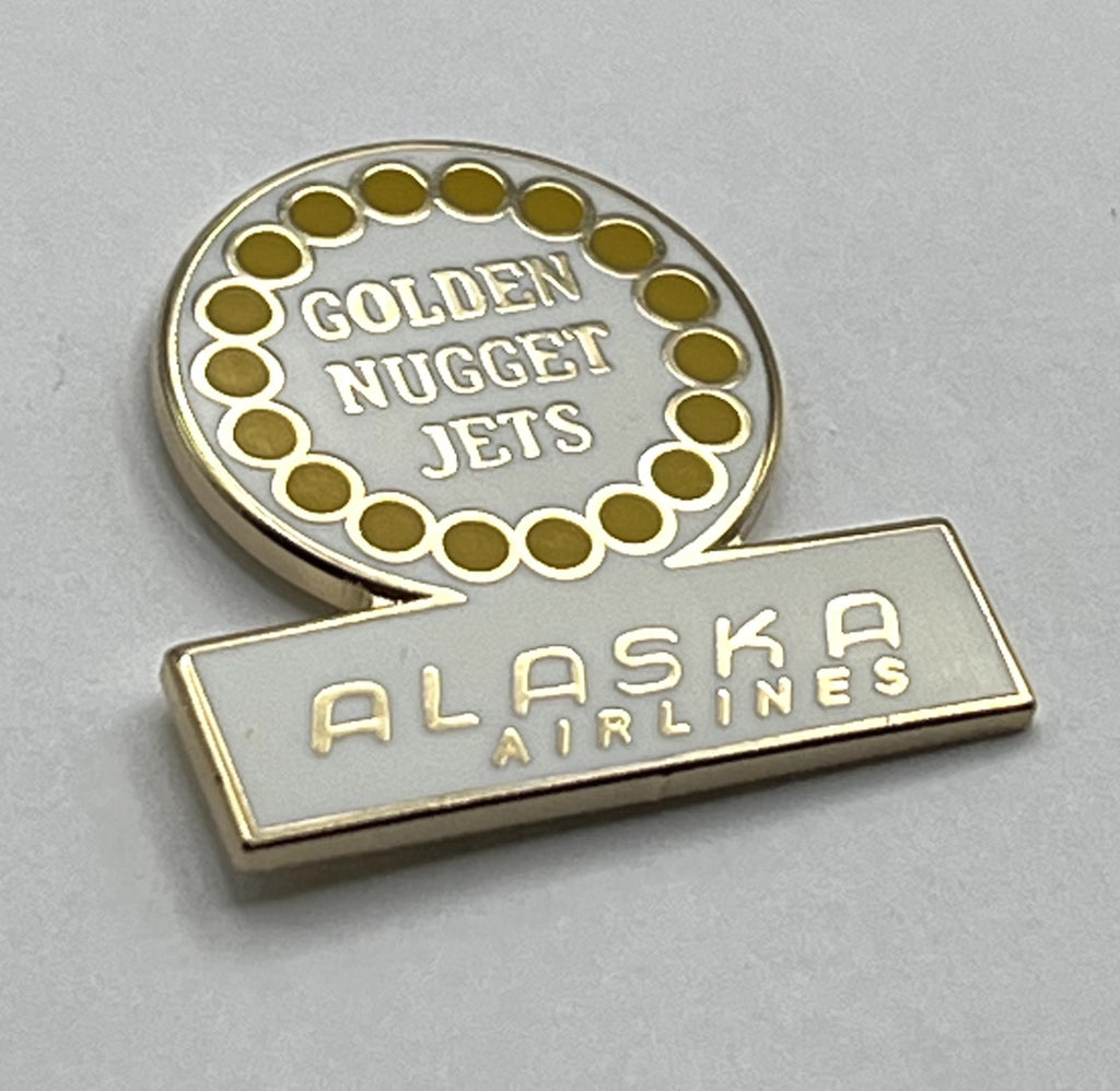 Alaska Airlines Golden Nugget Jets Logo Lapel Pin Repro Gift