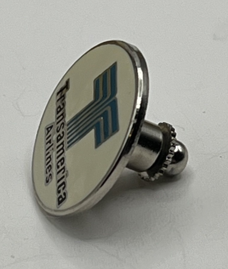 Transamerica Airlines T Logo Lapel Pin Cloisonné Repro Gift