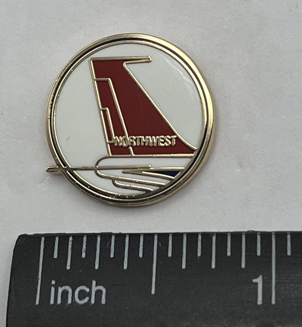 Northwest Airlines Red Tailfin Circle Logo Lapel Pin Repro Gift
