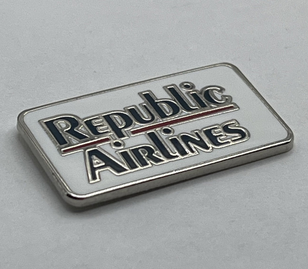 Republic Airlines Wordmark Logo Lapel Pin Cloisonné Repro Gift