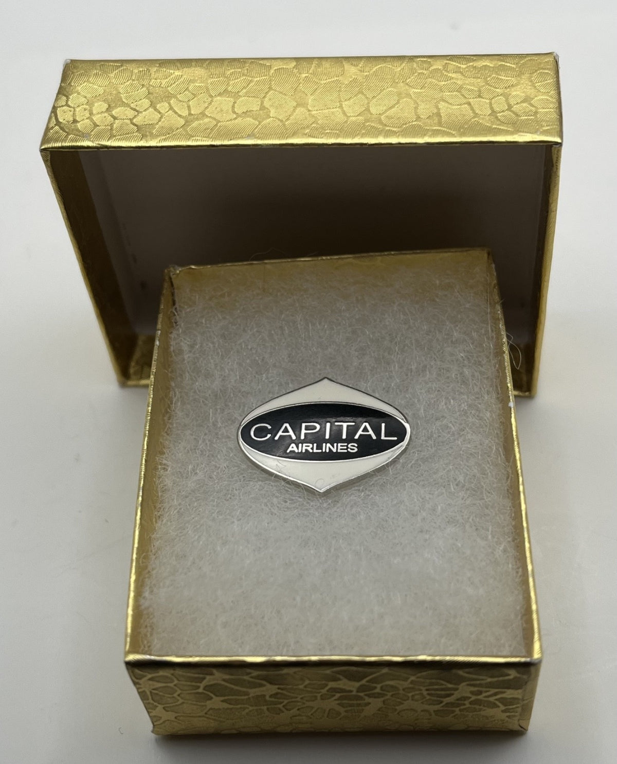 Capital Airlines Shield Wordmark Lapel Pin Cloisonné Repro Gift