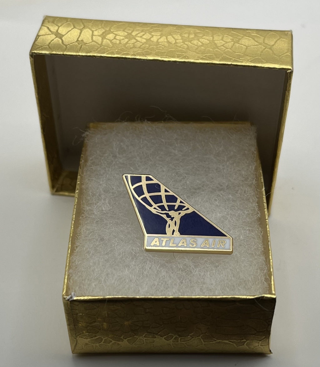 Atlas Air Globe Tailfin Lapel Pin Cloisonné Repro Gift