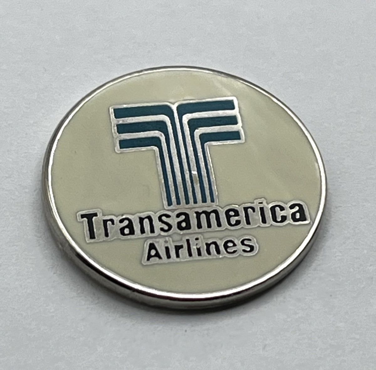 Transamerica Airlines T Logo Lapel Pin Cloisonné Repro Gift