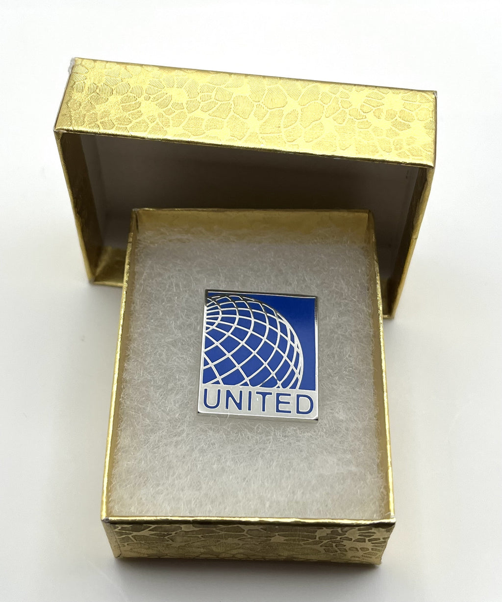 United Airlines Globe Logo Square Lapel Pin Cloisonné Repro Gift