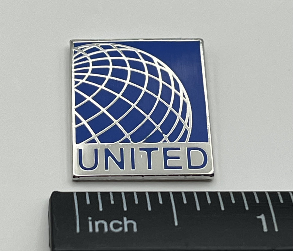 United Airlines Globe Logo Square Lapel Pin Cloisonné Repro Gift