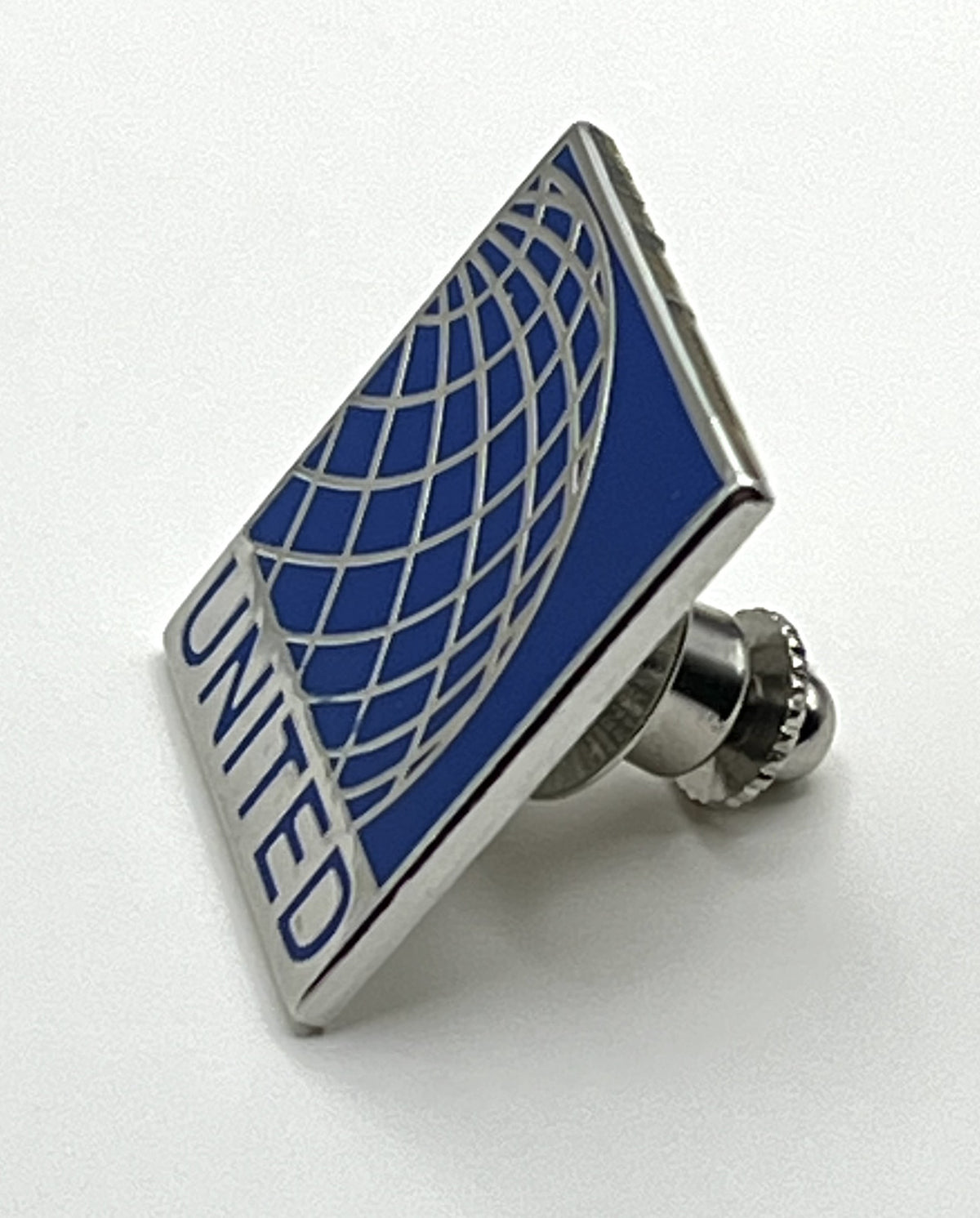 United Airlines Globe Logo Square Lapel Pin Cloisonné Repro Gift