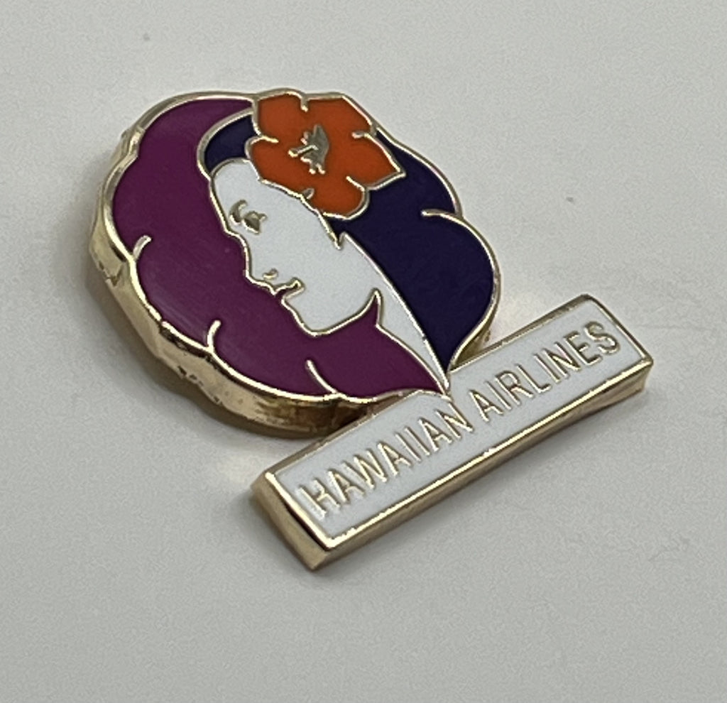 Hawaiian Airlines Pualani logo lapel pin — modern cloisonné reproduction