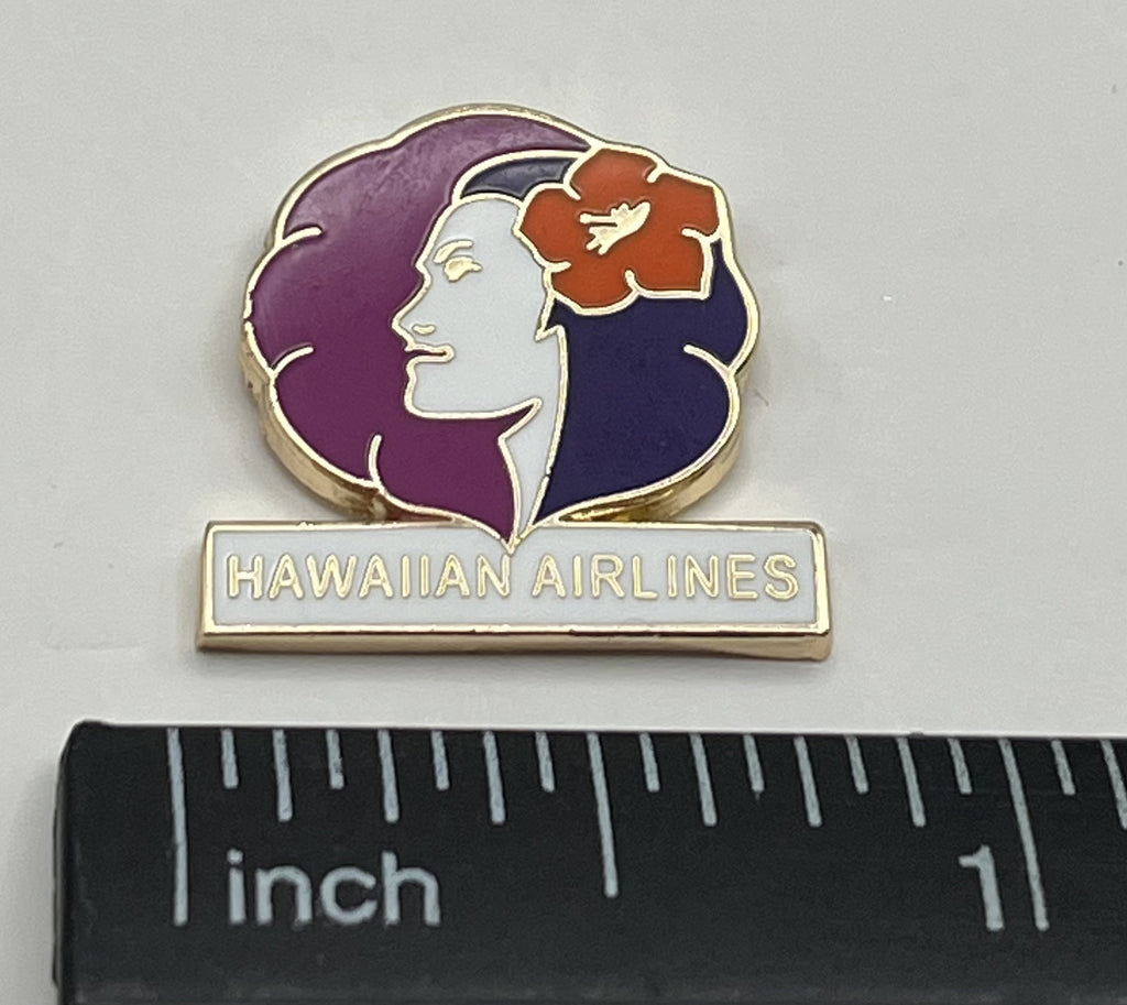 Hawaiian Airlines Pualani logo lapel pin — modern cloisonné reproduction