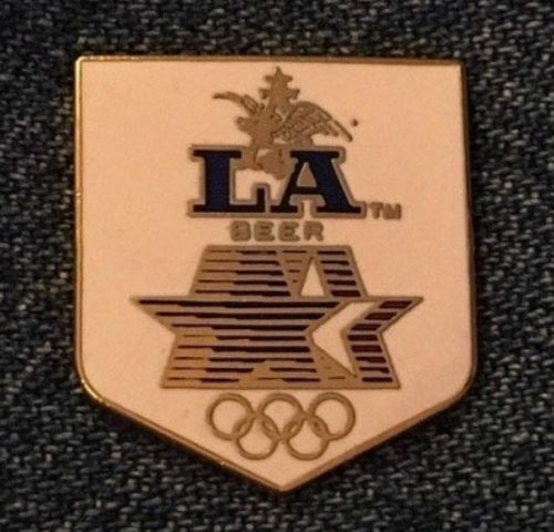 Budweiser beer 1984 Los Angeles Olympic sponsor pin
