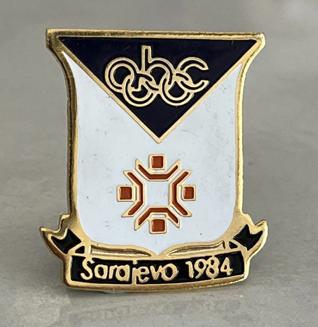 abc Sports Sarajevo 1984 Winter Olympic media pin