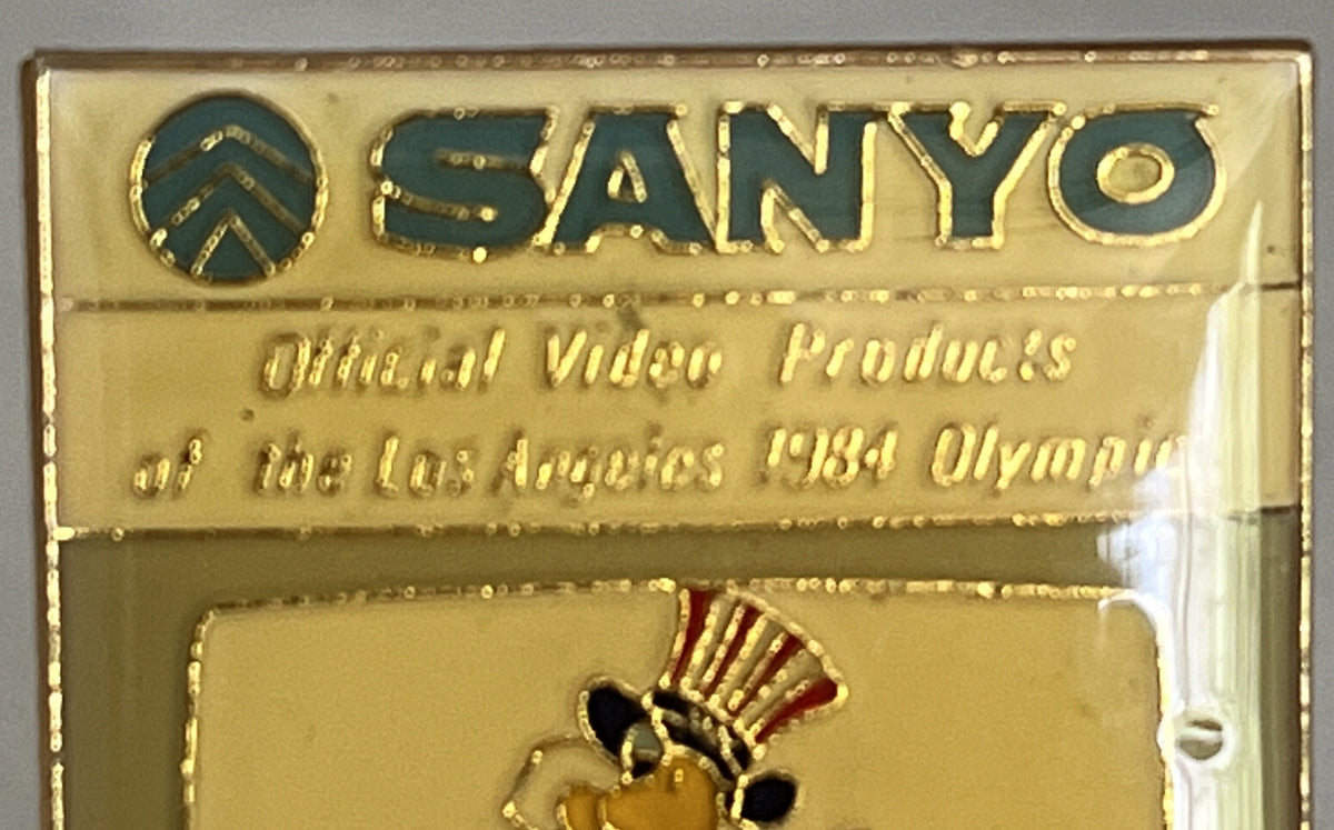 Sanyo Sam the Eagle 1984 Los Angeles Olympic sponsor pin (photo 2)