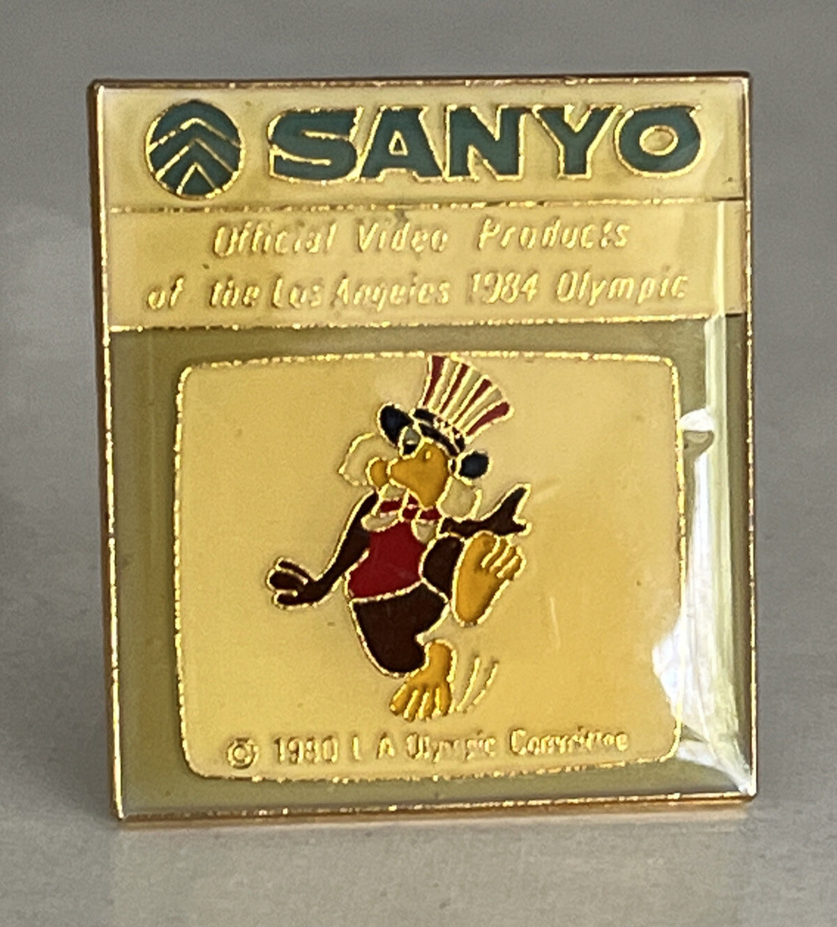 Sanyo Sam the Eagle 1984 Los Angeles Olympic sponsor pin